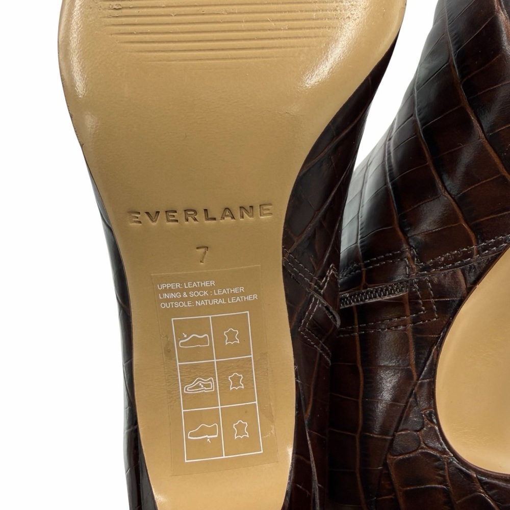 NEW Everlane Brown‎ Crocodile Leather Short Banana Boot in Size 7 - Picture 11 of 12